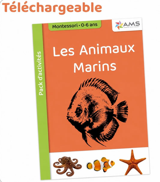 Pack d'activités Montessori – Les animaux marins (2-4 ans)