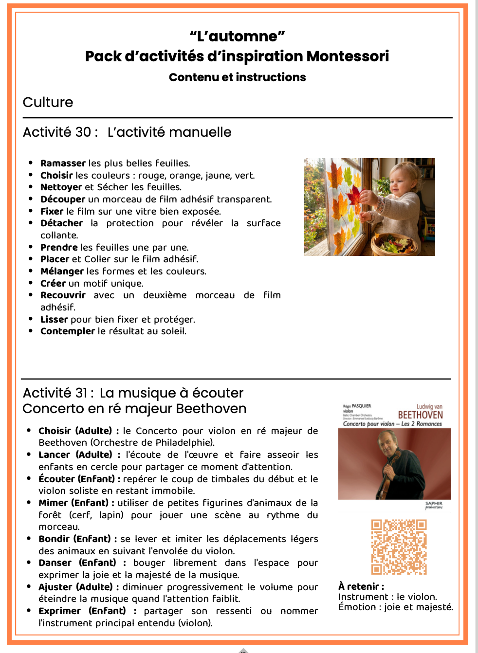 Pack d’Activités « L’Automne »